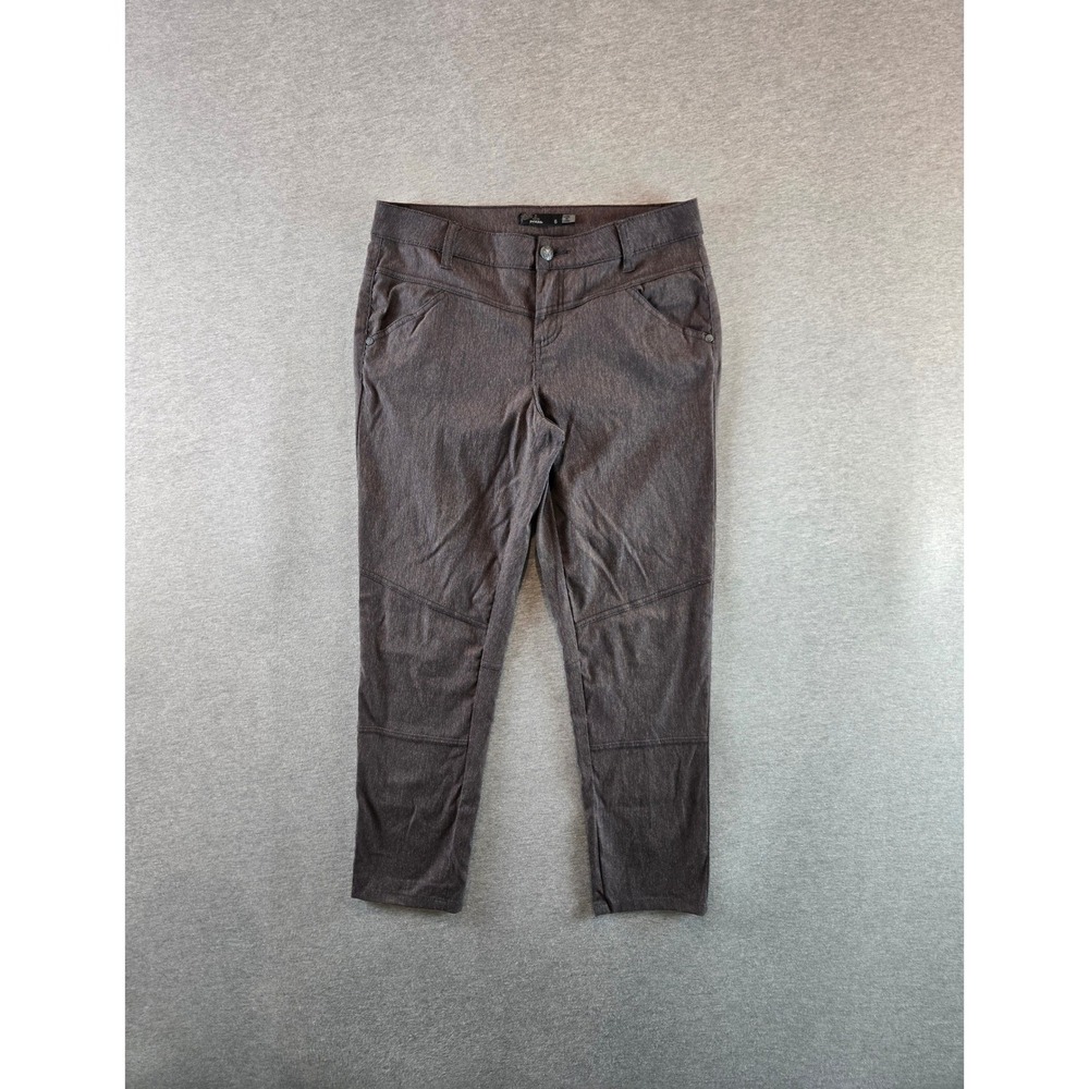 Prana Nylon Pants Womens 6 Charcoal Grey Straight Leg Stretch Hiking Outdoor